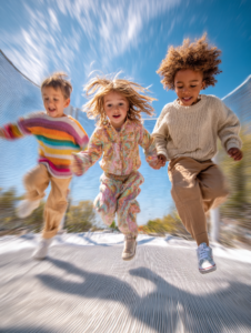 b7design._a_realistic_photograph_of_children_bouncing_on_a_tr_1d9f8fbd-8984-4414-a389-b57cddd3c471_0